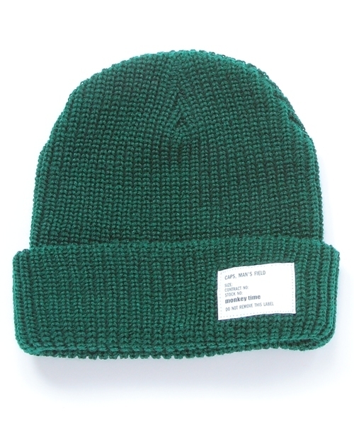 MONKEY TIME（モンキータイム）の「＜monkey time＞ SOLID AZE BEANIE/ビーニー：◆（ニットキャップ/ビーニー・メンズ・オフホワイト/ブラック/グレー/レッド/ワインレッド/ダークグリーン/ロイヤルブルー/ネイビー/ダークグレー/ブラウン/コバルトブルー/ホワイト/ライトグレー/オリーブ・フリー）」の9枚目の写真