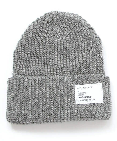 MONKEY TIME（モンキータイム）の「＜monkey time＞ SOLID AZE BEANIE/ビーニー：◆（ニットキャップ/ビーニー・メンズ・オフホワイト/ブラック/グレー/レッド/ワインレッド/ダークグリーン/ロイヤルブルー/ネイビー/ダークグレー/ブラウン/コバルトブルー/ホワイト/ライトグレー/オリーブ・フリー）」の16枚目の写真