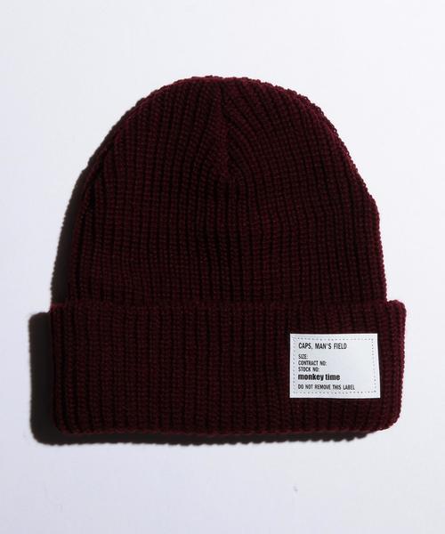 MONKEY TIME（モンキータイム）の「＜monkey time＞ SOLID AZE BEANIE/ビーニー：◆（ニットキャップ/ビーニー・メンズ・オフホワイト/ブラック/グレー/レッド/ワインレッド/ダークグリーン/ロイヤルブルー/ネイビー/ダークグレー/ブラウン/コバルトブルー/ホワイト/ライトグレー/オリーブ・フリー）」の19枚目の写真