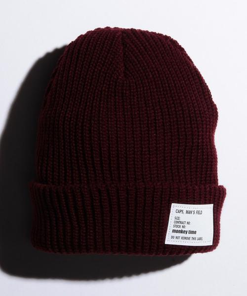 MONKEY TIME（モンキータイム）の「＜monkey time＞ SOLID AZE BEANIE/ビーニー：◆（ニットキャップ/ビーニー・メンズ・オフホワイト/ブラック/グレー/レッド/ワインレッド/ダークグリーン/ロイヤルブルー/ネイビー/ダークグレー/ブラウン/コバルトブルー/ホワイト/ライトグレー/オリーブ・フリー）」の20枚目の写真