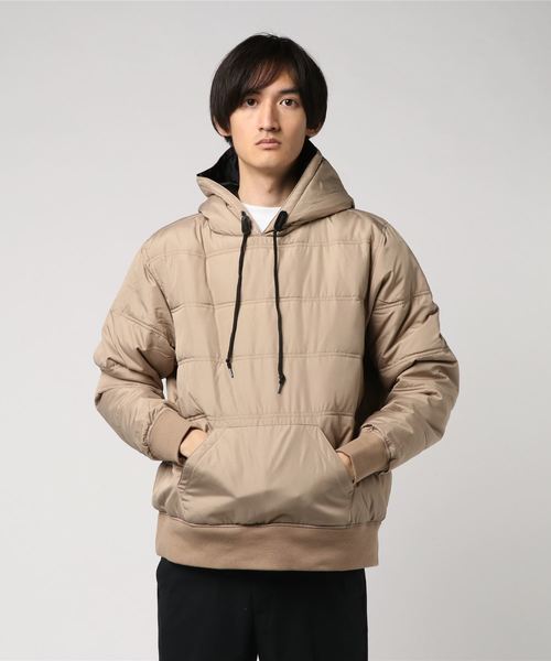 Denime（ドゥニーム）の「ファイバーダウンプルパーカージャケット（ダウンジャケット/コート・メンズ・ブラック/ベージュ・MEDIUM/LARGE）」の5枚目の写真