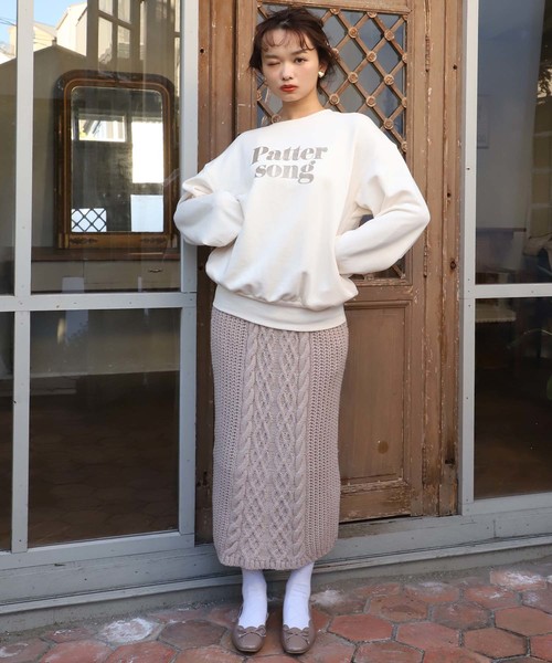 one after another NICE CLAUP（ワンアフターアナザーナイスクラップ）の「アソートロゴ裏毛トップス（Tシャツ/カットソー・レディース・アイボリー/スミクロ/モカ・FREE）」の8枚目の写真