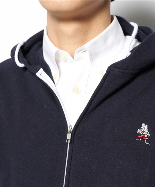BEAMS（ビームス）の「○BIRDWELL / ZIP HOODY SWEAT（パーカー・メンズ・グレー/ネイビー・SMALL/MEDIUM）」の7枚目の写真