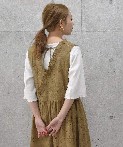 値下げ交渉⭕️ ヴィンテージローズタイル柄ワンピース w closet（ダブルクローゼット）の「ペイズリー柄総刺繍レース