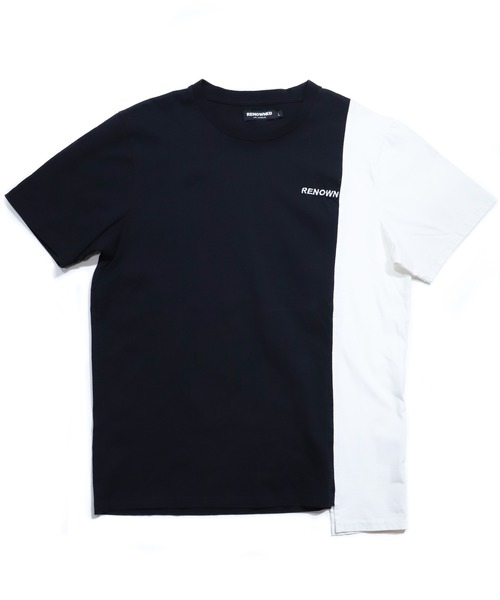 Renowned LA(リナウンドエルエー)の「『Renowned LA / リナウンド』Withering Man Split Tee / スカルTシャツ 切り替え(Tシャツ/カットソー・メンズ・ホワイト×ブラック・XL/S/M/L)」の1枚目の写真