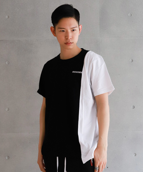 Renowned LA(リナウンドエルエー)の「『Renowned LA / リナウンド』Withering Man Split Tee / スカルTシャツ 切り替え(Tシャツ/カットソー・メンズ・ホワイト×ブラック・XL/S/M/L)」の5枚目の写真