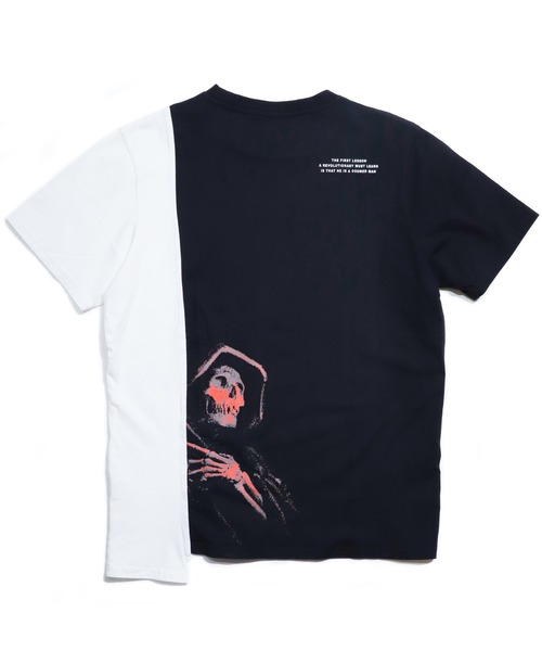 Renowned LA(リナウンドエルエー)の「『Renowned LA / リナウンド』Withering Man Split Tee / スカルTシャツ 切り替え(Tシャツ/カットソー・メンズ・ホワイト×ブラック・XL/S/M/L)」の11枚目の写真