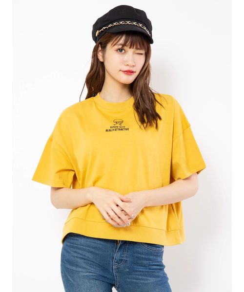 Cecil Mcbee セシルマクビー の ハイネック刺繍tシャツ Tシャツ カットソー Wear