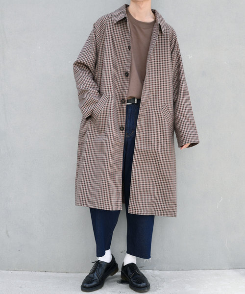 kutir（クティール）の「オーバーステンカラーコート（ステンカラーコート・メンズ・ブラック/ダークブラウン/ベージュ/カーキ・SMALL/MEDIUM/LARGE）」の2枚目の写真