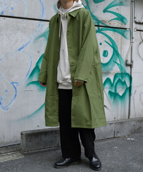 kutir（クティール）の「オーバーステンカラーコート（ステンカラーコート・メンズ・ブラック/ダークブラウン/ベージュ/カーキ・SMALL/MEDIUM/LARGE）」の4枚目の写真