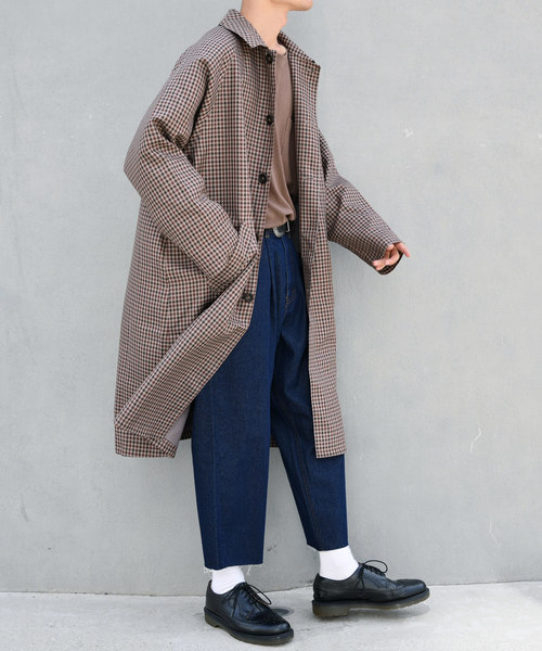 kutir（クティール）の「オーバーステンカラーコート（ステンカラーコート・メンズ・ブラック/ダークブラウン/ベージュ/カーキ・SMALL/MEDIUM/LARGE）」の7枚目の写真