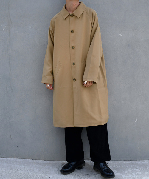 kutir（クティール）の「オーバーステンカラーコート（ステンカラーコート・メンズ・ブラック/ダークブラウン/ベージュ/カーキ・SMALL/MEDIUM/LARGE）」の12枚目の写真