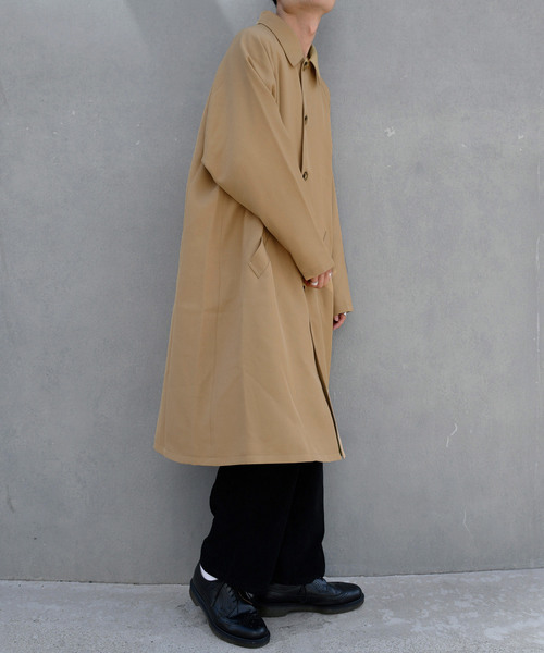kutir（クティール）の「オーバーステンカラーコート（ステンカラーコート・メンズ・ブラック/ダークブラウン/ベージュ/カーキ・SMALL/MEDIUM/LARGE）」の13枚目の写真