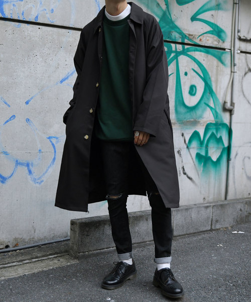 kutir（クティール）の「オーバーステンカラーコート（ステンカラーコート・メンズ・ブラック/ダークブラウン/ベージュ/カーキ・SMALL/MEDIUM/LARGE）」の21枚目の写真