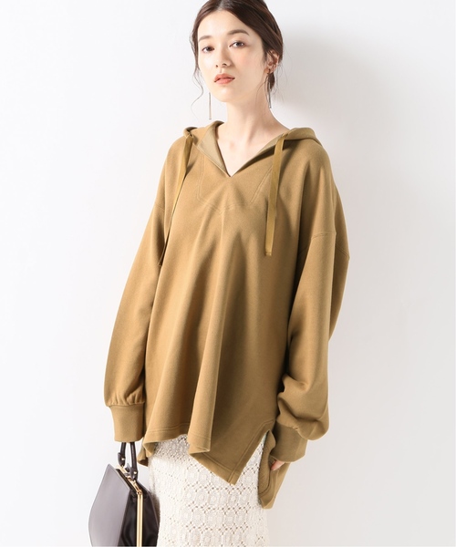 IENA LA BOUCLE(イエナラブークル)の「IENA LA BOUCLE 裏毛パーカー◆(Tシャツ/カットソー・レディース・ライトグレー/キャメル・FREE)」の1枚目の写真