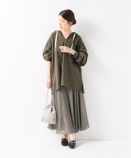 IENA LA BOUCLE(イエナラブークル)の「IENA LA BOUCLE 裏毛パーカー◆(Tシャツ/カットソー・レディース・ライトグレー/キャメル・FREE)」の8枚目の写真