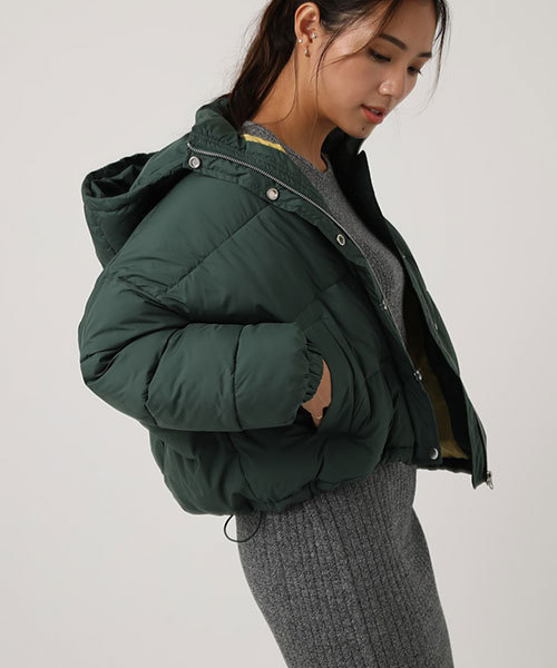 MINUS CLOSET ダウンジャケット ダークグリーンチェック MINUS CLOSET ダウンジャケット ダークグリーンチェック