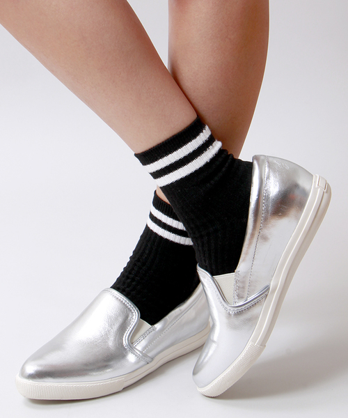 WEGO（ウィゴー）の「WEGO/ポインテッドスリッポン（スニーカー・レディース・ホワイト/ピンク/シルバー/ブラック/ゴールド/その他1/ブラック系その他・24.5/23.5）」の5枚目の写真