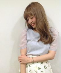 Chico | ギャザー袖シフォンTOPS(Tシャツ/カットソー)