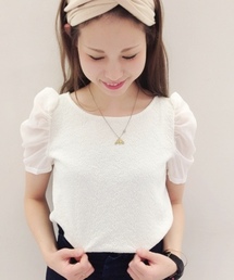 Chico | ギャザー袖シフォンTOPS(Tシャツ/カットソー)