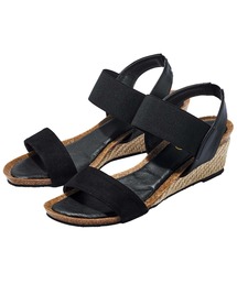 ゴムデザインウェッジサンダル