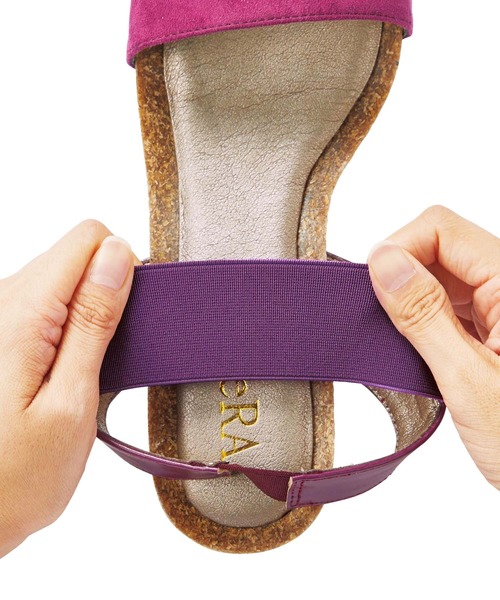 GeeRA（ジーラ）の「ゴムデザインウェッジサンダル（サンダル・レディース・シルバー/ベージュ/パープル/パイソン/ブラック・MEDIUM/SMALL/LARGE/X-LARGE）」の12枚目の写真