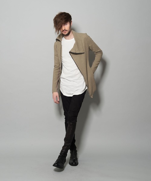 NO ID.(ノーアイディ)の「オフタートルZIP-CD(Tシャツ/カットソー・メンズ・ブラック/ベージュ/ライトベージュ・1/2)」の1枚目の写真