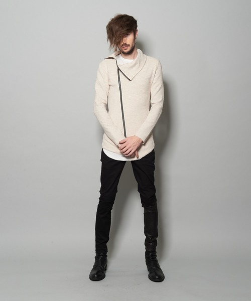 NO ID.(ノーアイディ)の「オフタートルZIP-CD(Tシャツ/カットソー・メンズ・ブラック/ベージュ/ライトベージュ・1/2)」の5枚目の写真