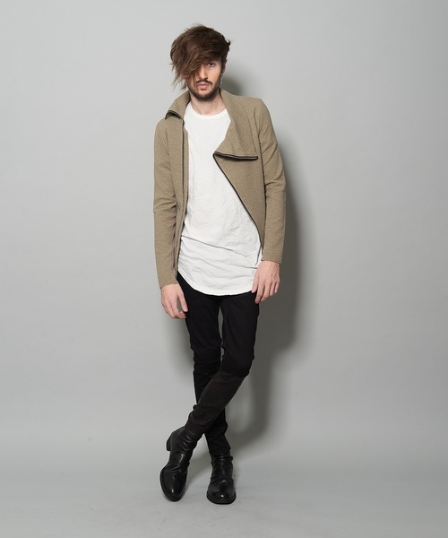 NO ID.(ノーアイディ)の「オフタートルZIP-CD(Tシャツ/カットソー・メンズ・ブラック/ベージュ/ライトベージュ・1/2)」の13枚目の写真