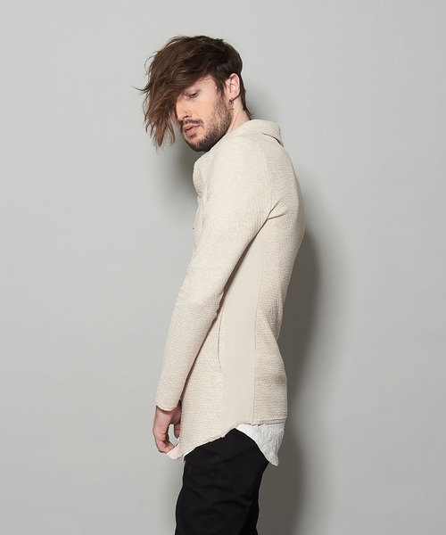 NO ID.(ノーアイディ)の「オフタートルZIP-CD(Tシャツ/カットソー・メンズ・ブラック/ベージュ/ライトベージュ・1/2)」の8枚目の写真