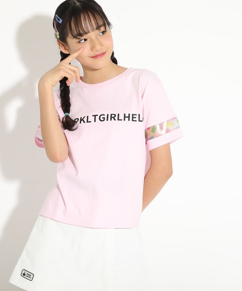セール ニコラ掲載 コットン100 袖ビニールプリントｔシャツ Tシャツ カットソー Pink Latte ピンクラテ のファッション通販 Zozotown