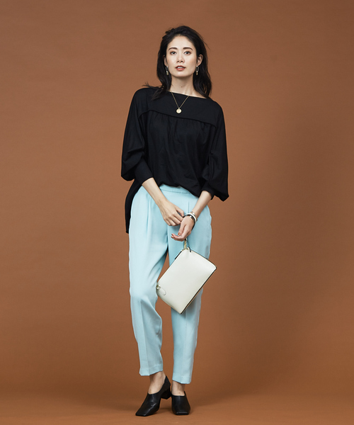 qualite（カリテ）の「プレーティング天竺ドルマンプルオーバー（Tシャツ/カットソー・レディース・ホワイト/ブラック/カーキ・フリー）」の4枚目の写真