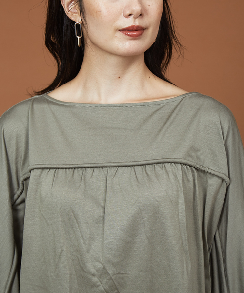 qualite（カリテ）の「プレーティング天竺ドルマンプルオーバー（Tシャツ/カットソー・レディース・ホワイト/ブラック/カーキ・フリー）」の10枚目の写真