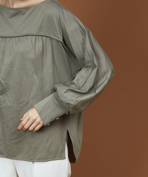 qualite（カリテ）の「プレーティング天竺ドルマンプルオーバー（Tシャツ/カットソー・レディース・ホワイト/ブラック/カーキ・フリー）」の11枚目の写真