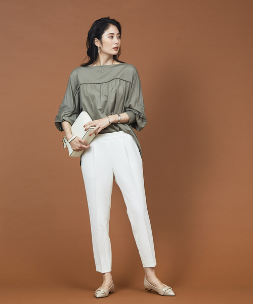 qualite（カリテ）の「プレーティング天竺ドルマンプルオーバー（Tシャツ/カットソー・レディース・ホワイト/ブラック/カーキ・フリー）」の14枚目の写真