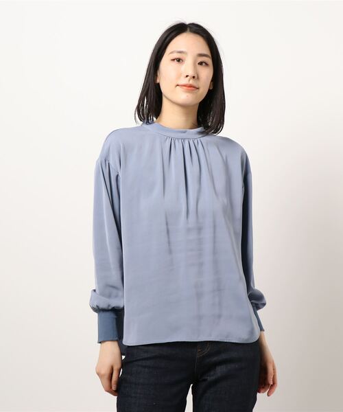 INTERPLANET（インタープラネット）の「ベネシャンハイネックブラウス（シャツ/ブラウス・レディース・ブルー/グレー/ネイビー・FREE）」の3枚目の写真