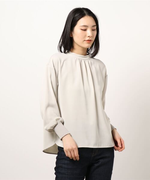 INTERPLANET（インタープラネット）の「ベネシャンハイネックブラウス（シャツ/ブラウス・レディース・ブルー/グレー/ネイビー・FREE）」の12枚目の写真