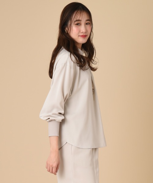 INTERPLANET（インタープラネット）の「ベネシャンハイネックブラウス（シャツ/ブラウス・レディース・ブルー/グレー/ネイビー・FREE）」の7枚目の写真