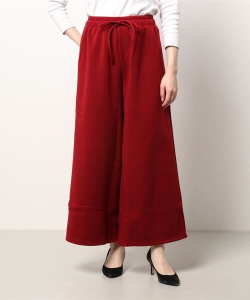 KOBE LETTUCE（コウベレタス）の「[裏起毛] 選べる2丈の裏起毛ガウチョパンツ（スウェットパンツ・レディース・グレー系その他/カーキ/ピンク系その他/ブラウン/グレー系その他2/ブラック/グレー系その他3/グリーン系その他/ピンク系その他2/ブラウン系その他/グレー系その他4/ブラック系その他/ボルドー/レッド系/ネイビー系/ネイビー/ブラック系/グレイッシュベージュ/ブルー・1/2）」の19枚目の写真