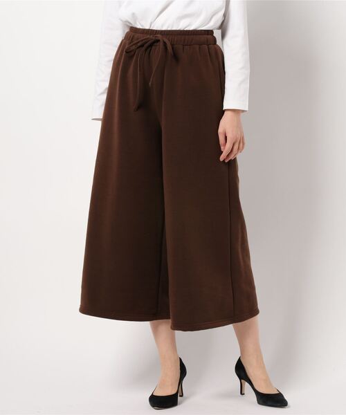 KOBE LETTUCE（コウベレタス）の「[裏起毛] 選べる2丈の裏起毛ガウチョパンツ（スウェットパンツ・レディース・グレー系その他/カーキ/ピンク系その他/ブラウン/グレー系その他2/ブラック/グレー系その他3/グリーン系その他/ピンク系その他2/ブラウン系その他/グレー系その他4/ブラック系その他/ボルドー/レッド系/ネイビー系/ネイビー/ブラック系/グレイッシュベージュ/ブルー・1/2）」の9枚目の写真