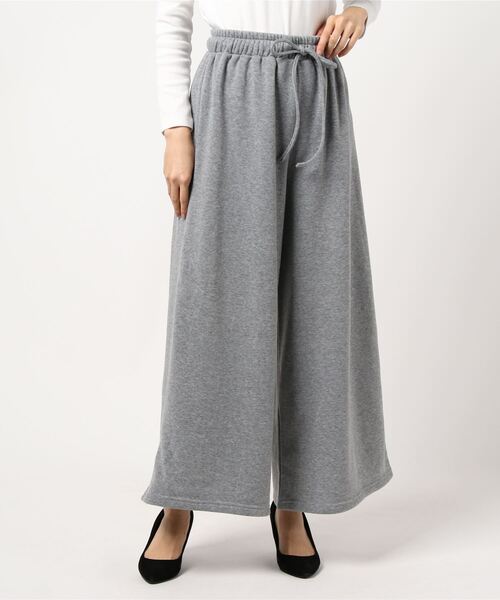 KOBE LETTUCE（コウベレタス）の「[裏起毛] 選べる2丈の裏起毛ガウチョパンツ（スウェットパンツ・レディース・グレー系その他/カーキ/ピンク系その他/ブラウン/グレー系その他2/ブラック/グレー系その他3/グリーン系その他/ピンク系その他2/ブラウン系その他/グレー系その他4/ブラック系その他/ボルドー/レッド系/ネイビー系/ネイビー/ブラック系/グレイッシュベージュ/ブルー・1/2）」の8枚目の写真