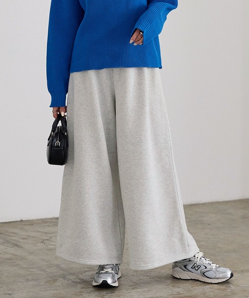 KOBE LETTUCE（コウベレタス）の「[裏起毛] 選べる2丈の裏起毛ガウチョパンツ（スウェットパンツ・レディース・グレー系その他/カーキ/ピンク系その他/ブラウン/グレー系その他2/ブラック/グレー系その他3/グリーン系その他/ピンク系その他2/ブラウン系その他/グレー系その他4/ブラック系その他/ボルドー/レッド系/ネイビー系/ネイビー/ブラック系/グレイッシュベージュ/ブルー・1/2）」の7枚目の写真