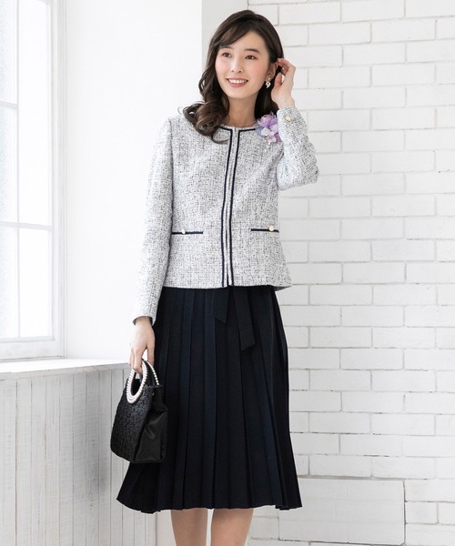 Web限定 ラメツィードジャケット プリーツワンピース セットアップスーツ Form Forma フォルムフォルマ Online Store 公式 通販サイト