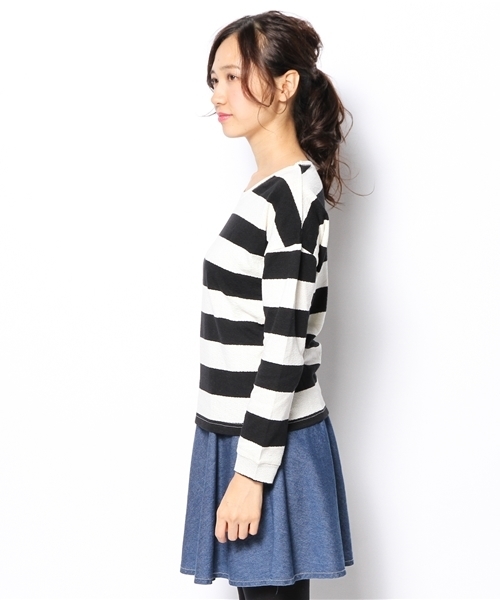 WEGO（ウィゴー）の「WEGO/フクレニットボーダー（ニット/セーター・レディース・ホワイト系その他/グリーン系その他・FREE）」の6枚目の写真