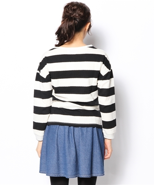 WEGO（ウィゴー）の「WEGO/フクレニットボーダー（ニット/セーター・レディース・ホワイト系その他/グリーン系その他・FREE）」の7枚目の写真