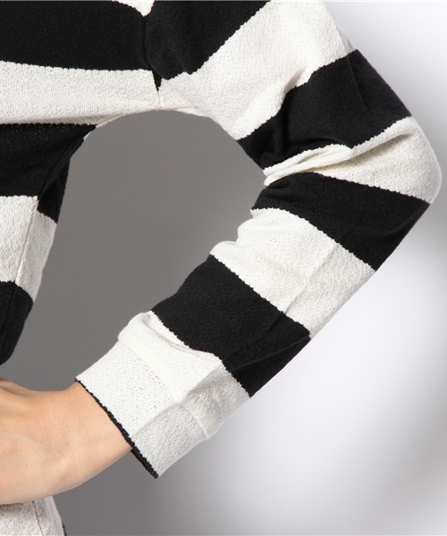 WEGO（ウィゴー）の「WEGO/フクレニットボーダー（ニット/セーター・レディース・ホワイト系その他/グリーン系その他・FREE）」の9枚目の写真