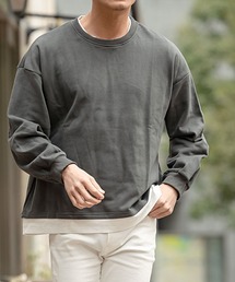 Vicci（ビッチ）の「『vicci/ヴィッチ』裏毛フェイクレイヤードクルーネックビッグトレーナー（スウェット）」