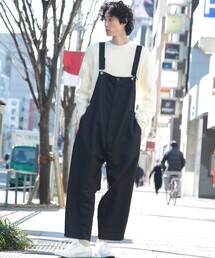 THE SHOP TK （ザ ショップ ティーケー ）の「◆【WEB限定】ビックシルエット スタプレ ポリツイルオーバーオール（つなぎ/オールインワン・メンズ）」
