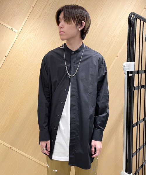 603（ロクマルサン）の「603 バンドカラーロングシャツ（シャツ/ブラウス・メンズ・ホワイト/ブラック・SMALL/MEDIUM）」の2枚目の写真