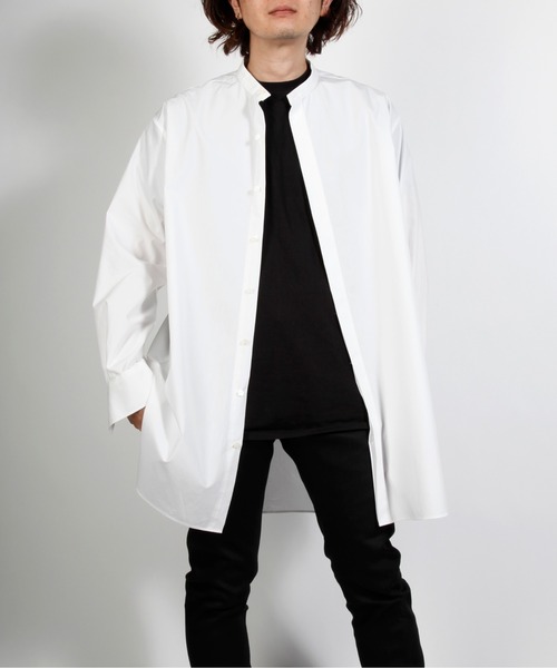 603（ロクマルサン）の「603 バンドカラーロングシャツ（シャツ/ブラウス・メンズ・ホワイト/ブラック・SMALL/MEDIUM）」の3枚目の写真